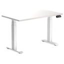 Desky Dual Mini Sit Stand Desk | Small Standing Desk White / 1100 x 600 / White