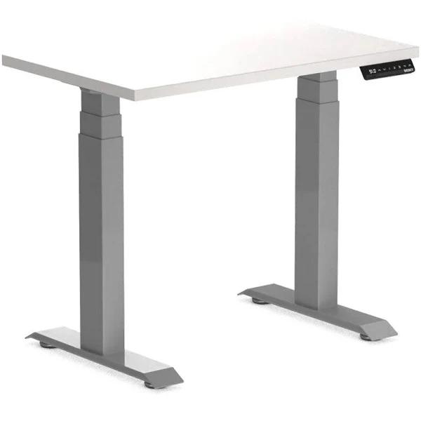 Desky Dual Mini Sit Stand Desk | Small Standing Desk White / 800 x 500 / Grey