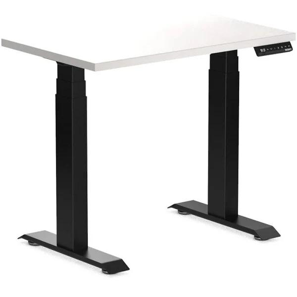 Desky Dual Mini Sit Stand Desk | Small Standing Desk White / 800 x 500 / Matte Black