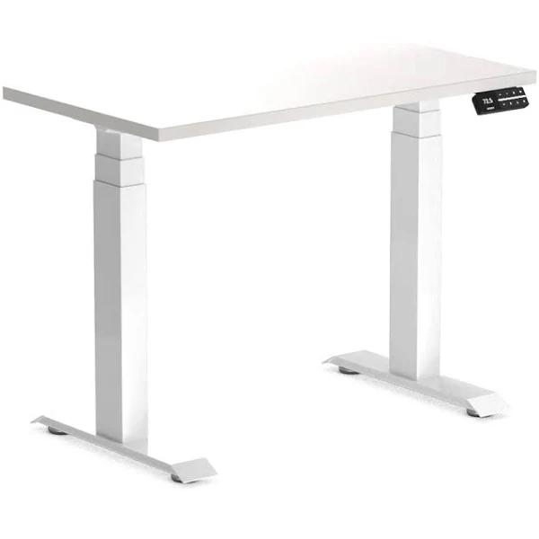 Desky Dual Mini Sit Stand Desk | Small Standing Desk White / 900 x 500 / White