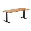 Desky Dual Rubberwood Sit Stand Desk Light Oak / 1800x750mm / Matte Black