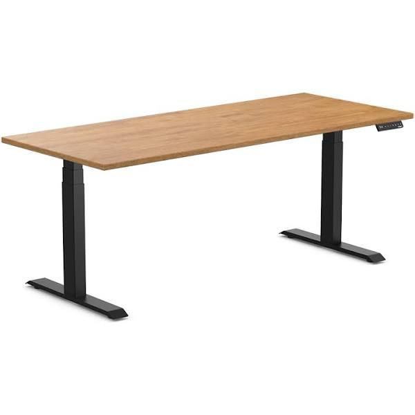 Desky Dual Rubberwood Sit Stand Desk Light Oak / 1800x750mm / Matte Black