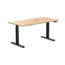 Desky Dual Rubberwood Sit Stand Desk Natural Timber / 1500x750mm / Matte Black
