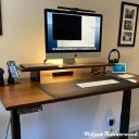Desky Dual Rubberwood Sit Stand Desk Natural Timber / 1500x750mm / Matte Black