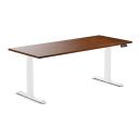Desky Dual Rubberwood Sit Stand Desk Walnut / 1800x750mm / White
