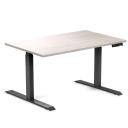 Desky Dual Rubberwood Sit Stand Desk White Brushed / 1200x700/750mm / Matte Black