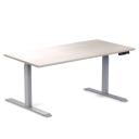 Desky Dual Rubberwood Sit Stand Desk White Brushed / 1500x750mm / Grey