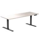 Desky Dual Rubberwood Sit Stand Desk White Brushed / 2000x750mm / Matte Black
