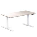 Desky Dual Rubberwood Sit Stand Desk White Brushed / 2000x750mm / Matte Black
