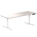 Desky Dual Rubberwood Sit Stand Desk White Brushed / 2000x750mm / White
