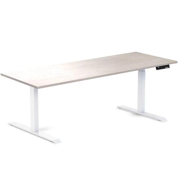 Desky Dual Rubberwood Sit Stand Desk White Brushed / 2000x750mm / White