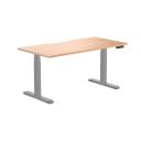 Desky Dual Scalloped Melamine Sit Stand Desk