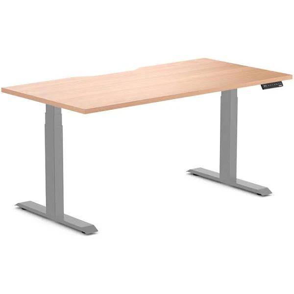 Desky Dual Scalloped Melamine Sit Stand Desk