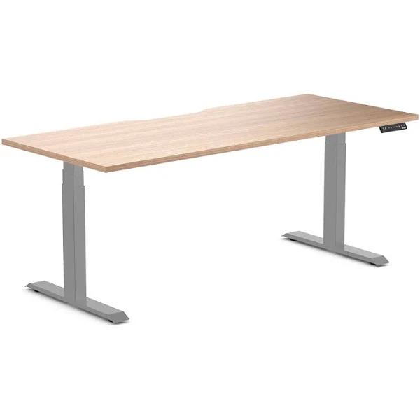 Desky Dual Scalloped Melamine Sit Stand Desk