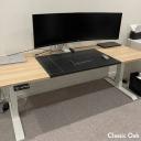 Desky Dual Scalloped Melamine Sit Stand Desk