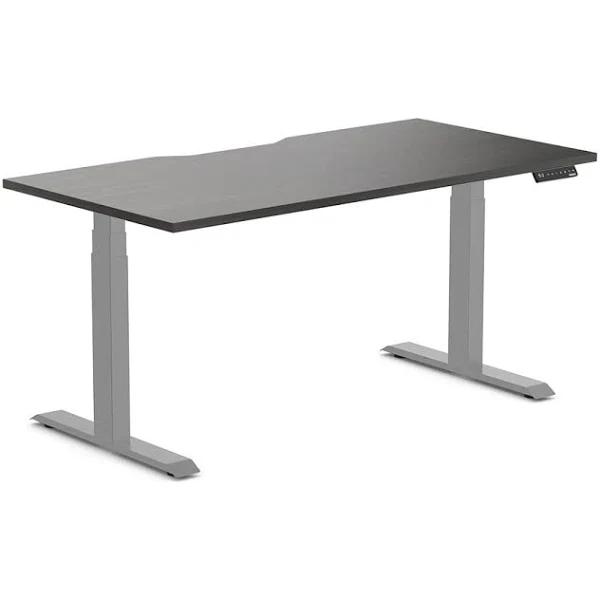 Desky Dual Scalloped Melamine Sit Stand Desk