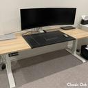 Desky Dual Scalloped Melamine Sit Stand Desk
