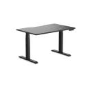 Desky Dual Scalloped Melamine Sit Stand Desk Natural Walnut / Large 1800x750mm / White