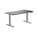 Desky Dual Scalloped Melamine Sit Stand Desk Natural Walnut / Large 1800x750mm / White