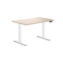 Desky Dual Scalloped Melamine Sit Stand Desk Natural Walnut / Large 1800x750mm / White