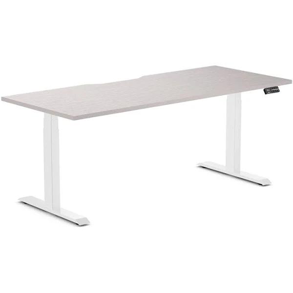 Desky Dual Scalloped Melamine Sit Stand Desk White Alaskan / Large 1800x750mm / White