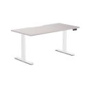 Desky Dual Scalloped Melamine Sit Stand Desk White Alaskan / Medium 1500x750mm / White