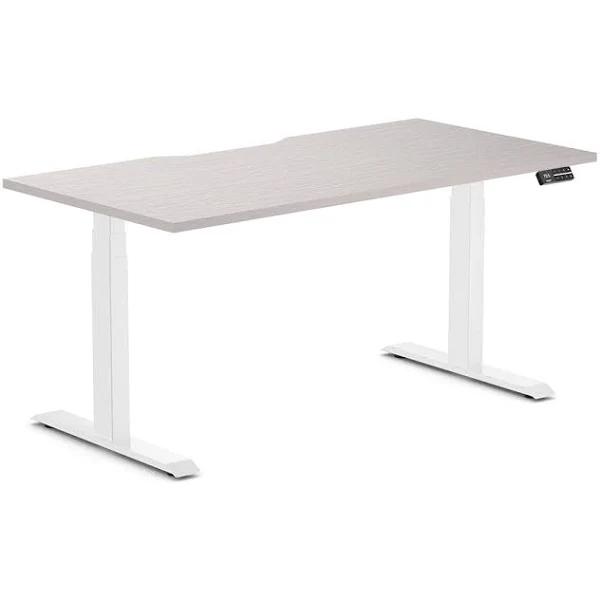Desky Dual Scalloped Melamine Sit Stand Desk White Alaskan / Medium 1500x750mm / White
