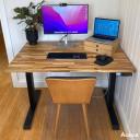Desky Dual Softwood Sit Stand Desk American Rustic Pine / 1500x750mm / Matte Black