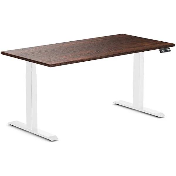 Desky Dual Softwood Sit Stand Desk American Rustic Pine / 1500x750mm / White