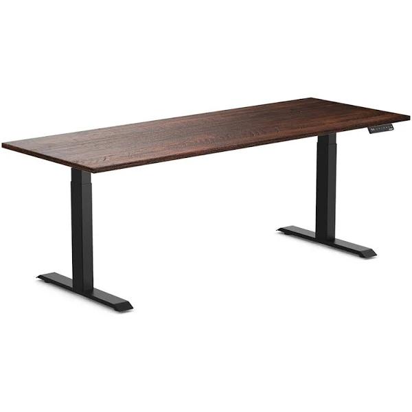 Desky Dual Softwood Sit Stand Desk American Rustic Pine / 2000x750mm / Matte Black