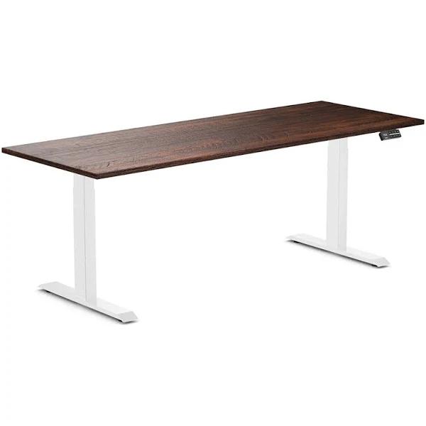 Desky Dual Softwood Sit Stand Desk American Rustic Pine / 2000x750mm / White