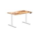 Desky Dual Softwood Sit Stand Desk Reclaimed Pine / 1200x750mm / White