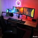 Desky Dual Softwood Sit Stand Desk Reclaimed Pine / 1200x750mm / White