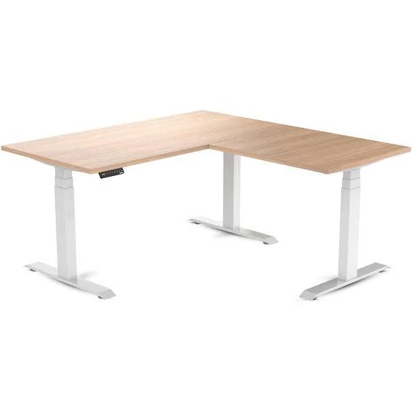 Desky Eco L-Shape Melamine Sit Stand Desk