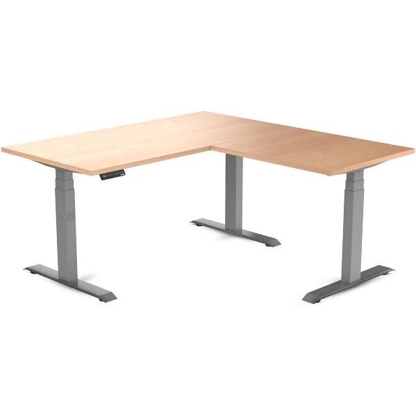Desky Eco L-Shape Melamine Sit Stand Desk