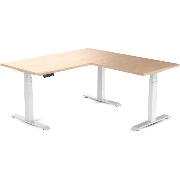 Desky Eco L-Shape Melamine Sit Stand Desk