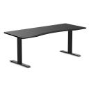 Desky Zero Ergo Edge Office Desk Black / 1800x750mm / Matte Black