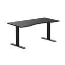 Desky Zero Ergo Edge Office Desk White / 1200x750mm / Matte Black