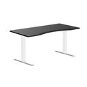 Desky Zero Ergo Edge Office Desk White / 1200x750mm / Matte Black