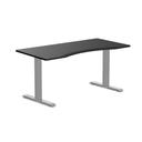 Desky Zero Ergo Edge Office Desk White / 1200x750mm / Matte Black