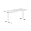Desky Zero Ergo Edge Office Desk White / 1200x750mm / Matte Black