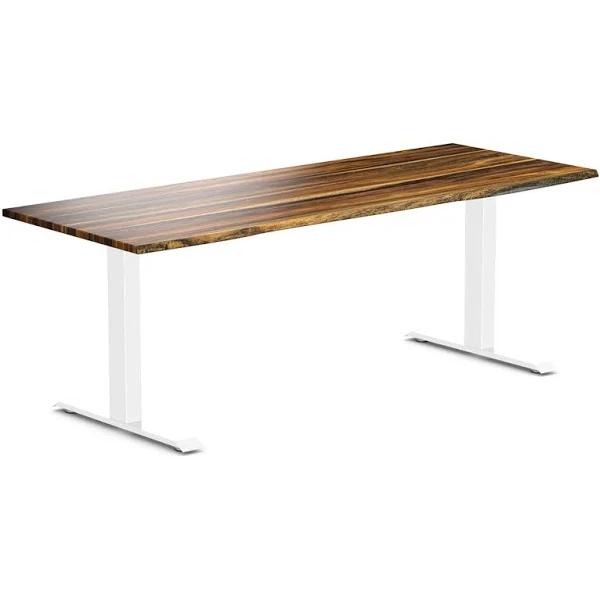 Desky Zero Hardwood Office Desk Pheasantwood / 2000x750mm / White