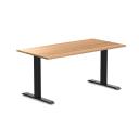 Desky Zero Hardwood Office Desk Teak / 1200x750mm / Matte Black