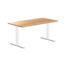 Desky Zero Hardwood Office Desk Teak / 1200x750mm / White
