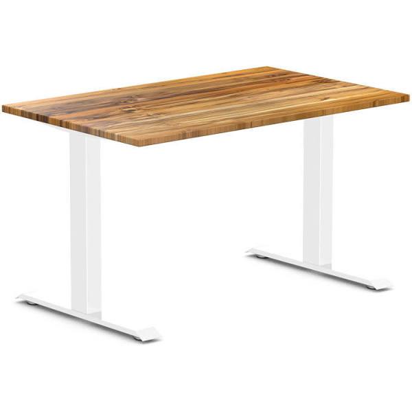 Desky Zero Hardwood Office Desk Teak / 1200x750mm / White