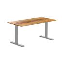 Desky Zero Hardwood Office Desk Teak / 1500x750mm / Grey