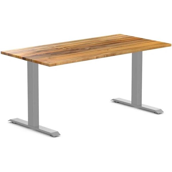 Desky Zero Hardwood Office Desk Teak / 1500x750mm / Grey