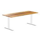 Desky Zero Hardwood Office Desk Teak / 1800x750mm / White