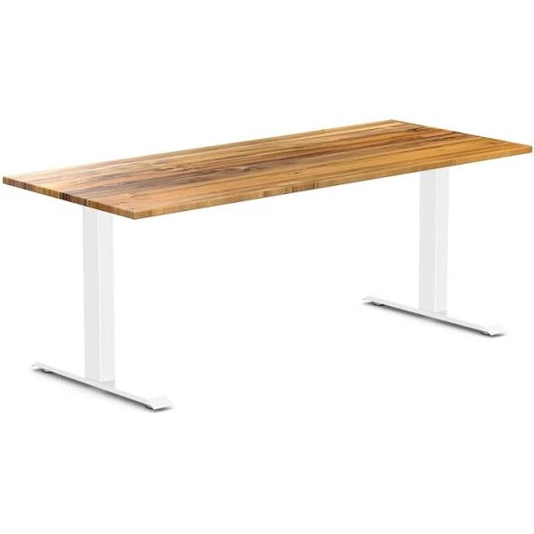 Desky Zero Hardwood Office Desk Teak / 1800x750mm / White