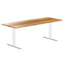 Desky Zero Hardwood Office Desk Teak / 2000x750mm / White